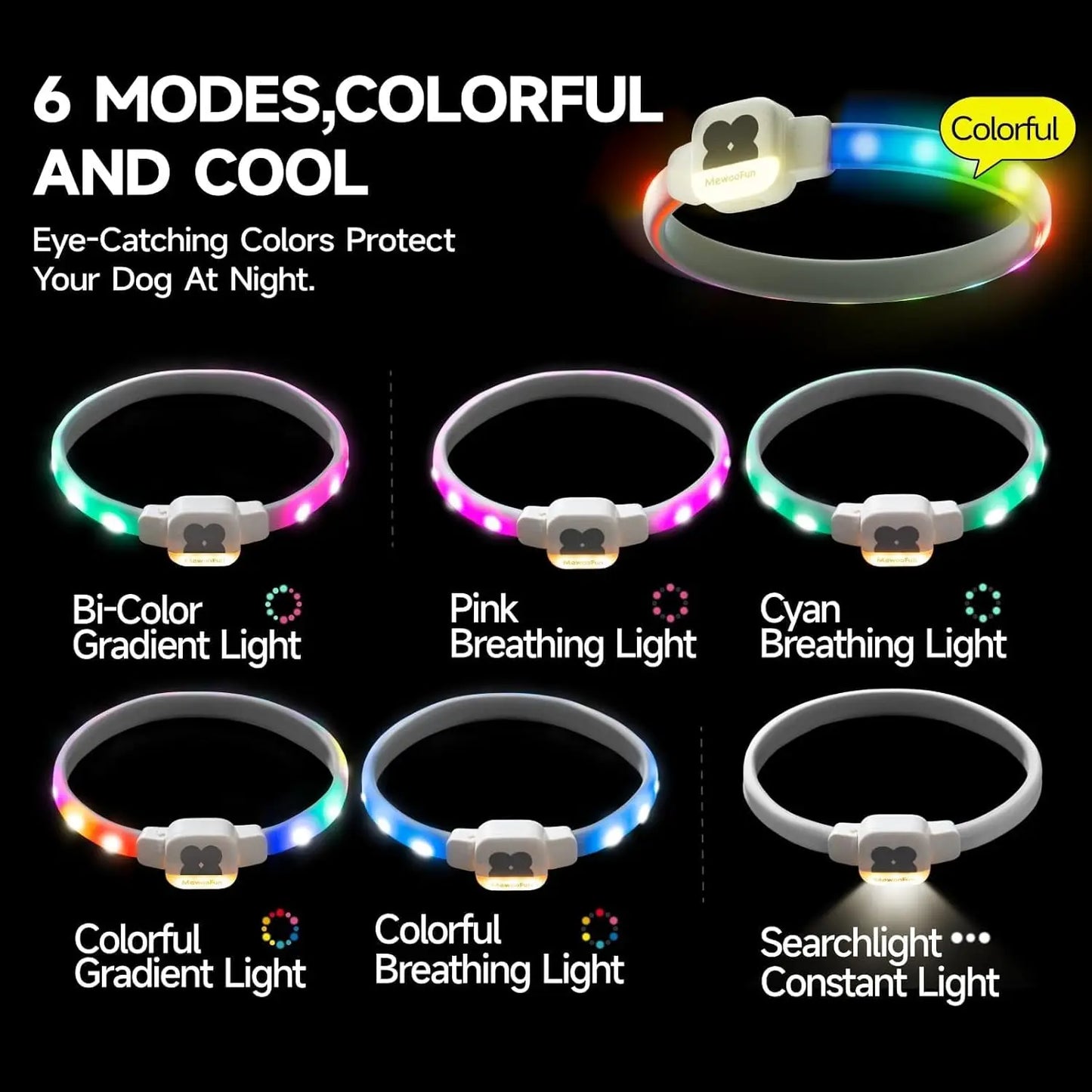 Light Up Dog Collar LED with USB Rechargeable Glow